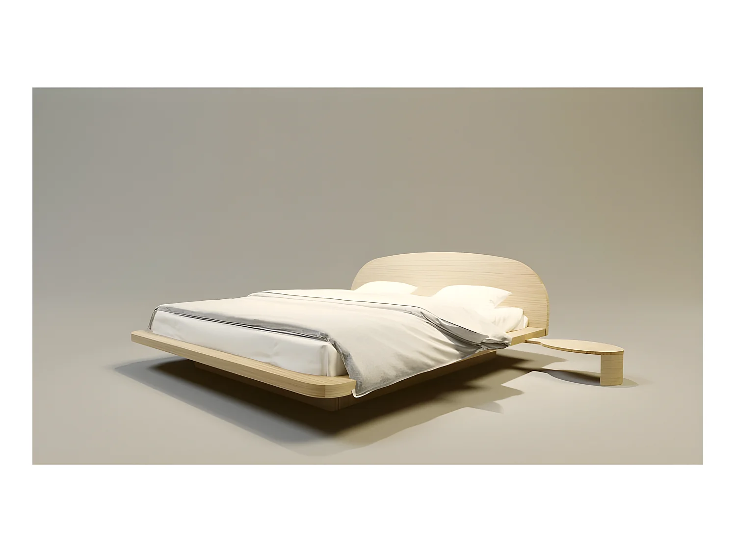 Lit pour adulte 120x200cm avec tête de lit élegant modéle SPECI Chêne