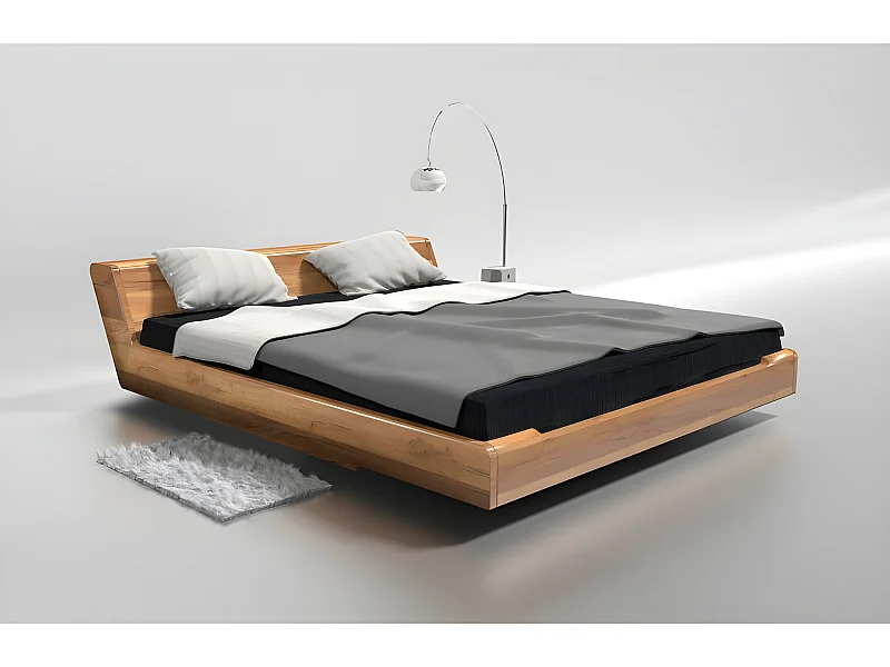 Lit 2 personnes pour adulte 160x200cm avec tête de lit robuste modéle KOLI Couleur Chêne