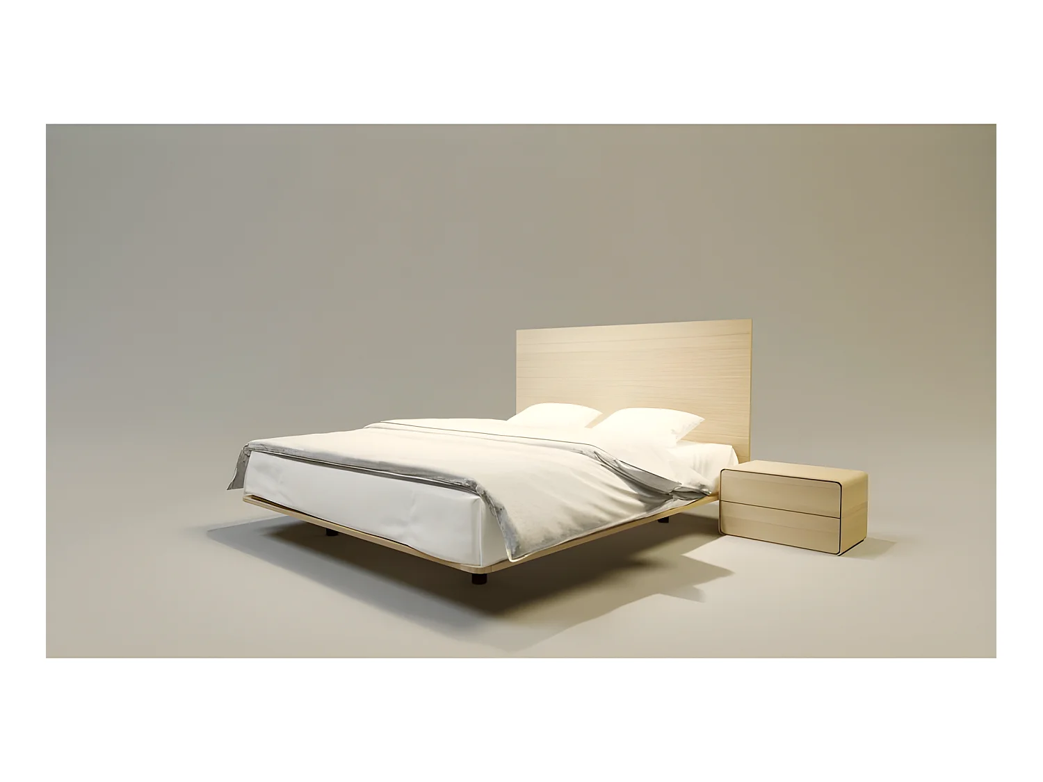 Lit pour adulte 120x200cm avec tête de lit élegant modéle SONER 3 Chêne