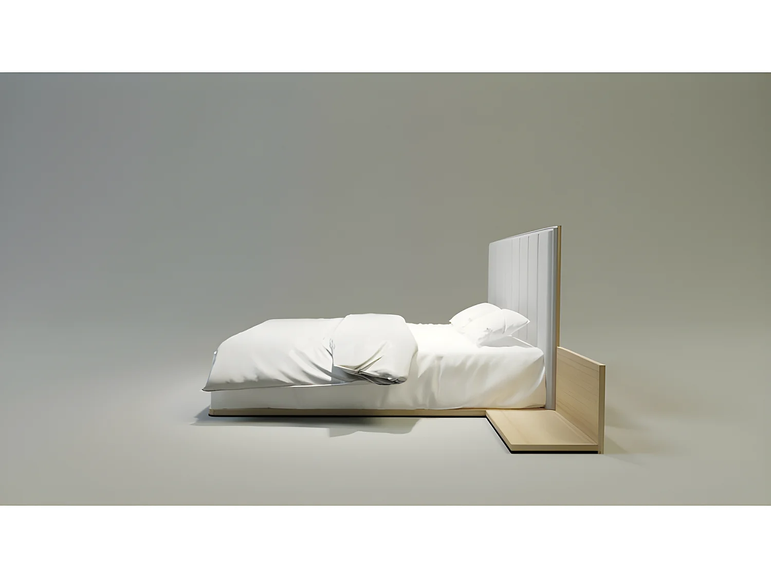 Lit pour adulte 180x200cm avec tête de lit élegant modéle KREA Chêne