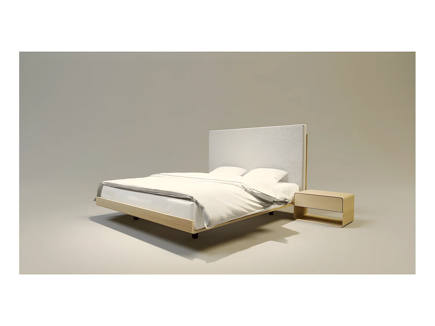 Lit pour adulte 140x200cm avec tête de lit élegant modéle SONER 1 Chêne