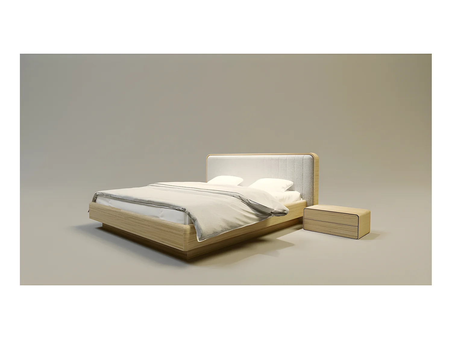 Lit pour adulte 160x200cm avec tête de lit élegant modéle SADRI 1 Chêne