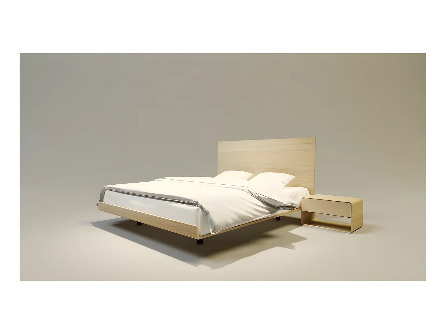 Lit pour adulte 140x200cm avec tête de lit élegant modéle SONER 4 Chêne