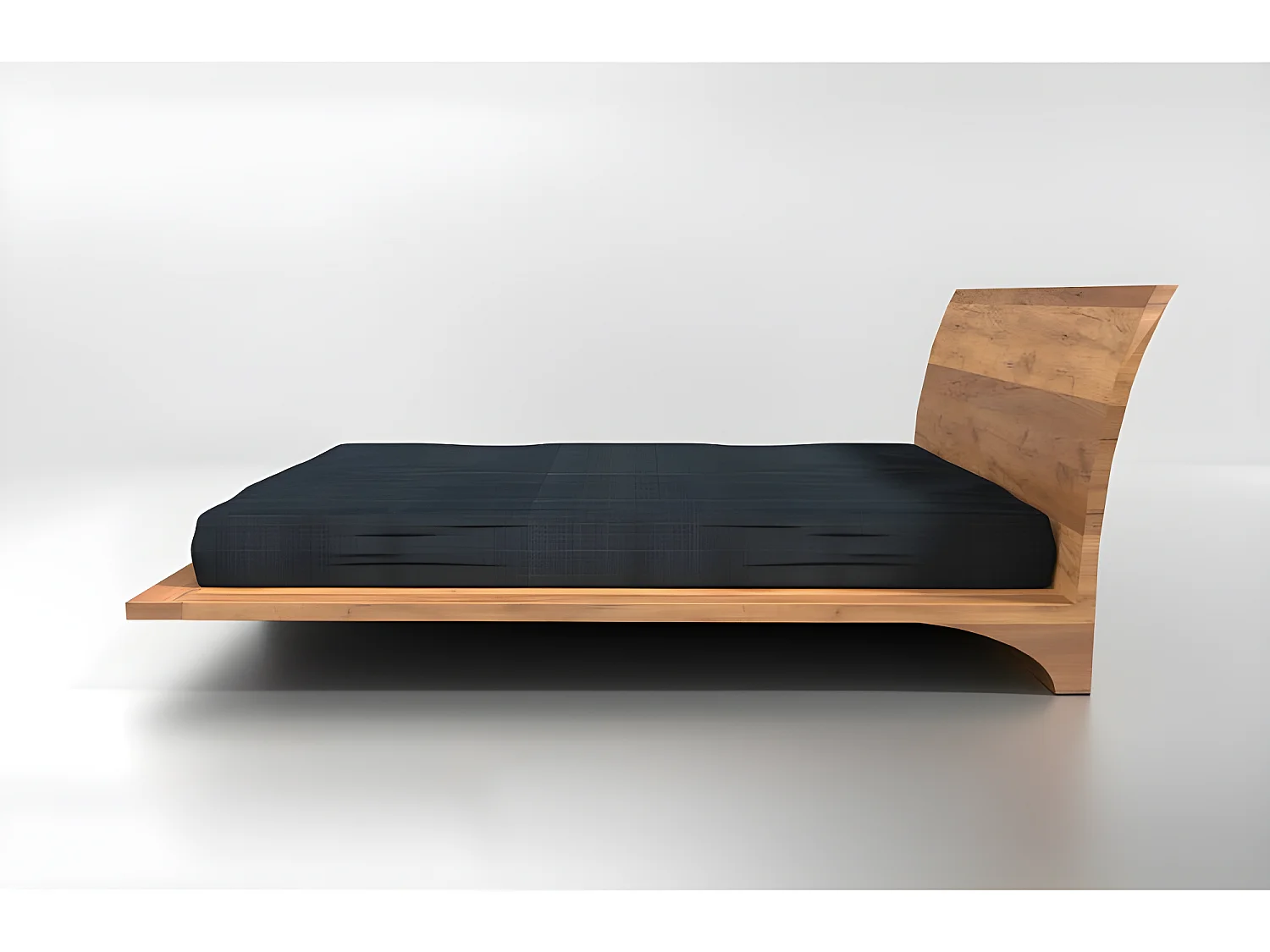 Lit 2 personnes pour adulte 200x200cm avec tête de lit robuste modéle ROY Couleur Chêne