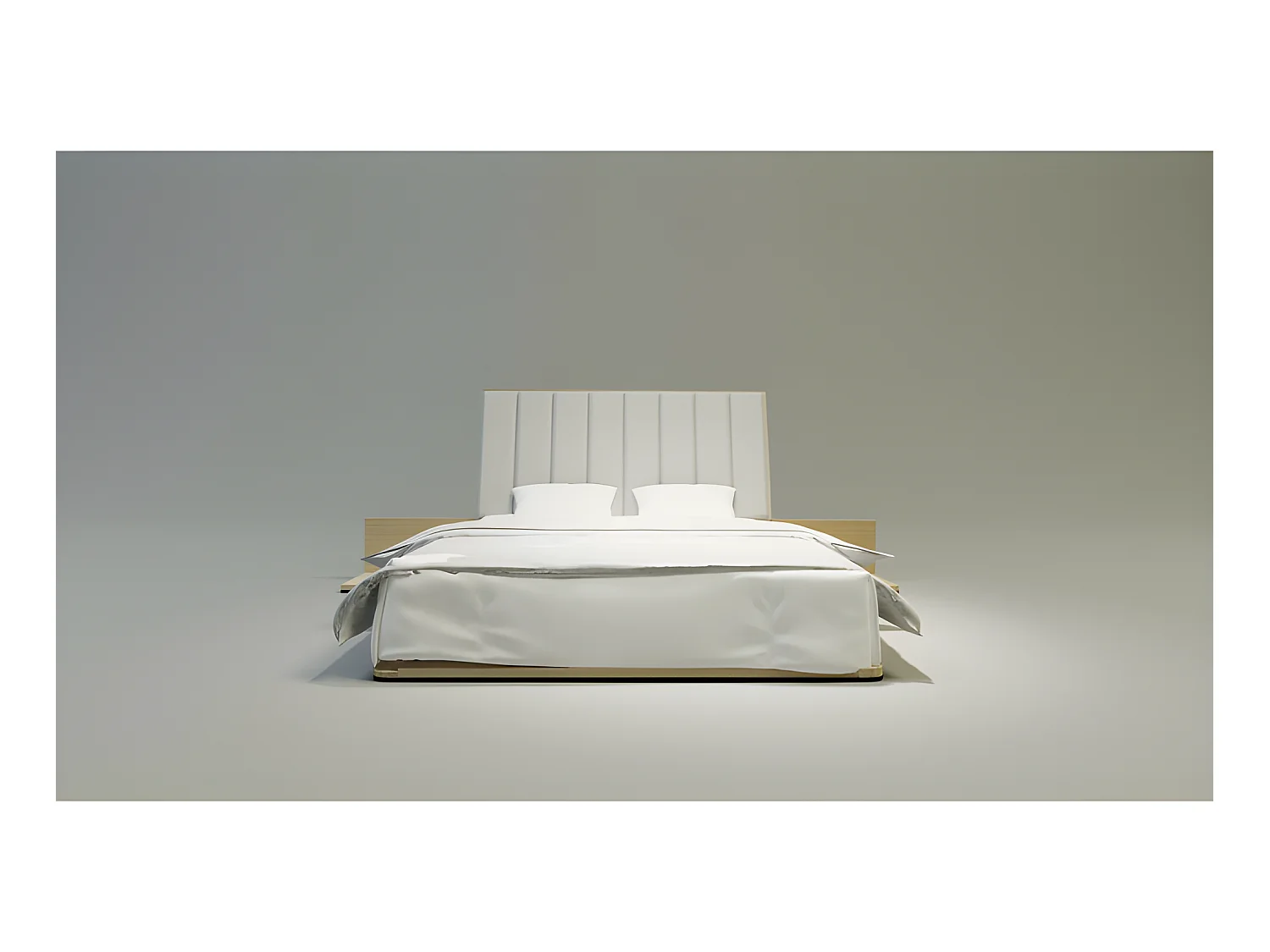 Lit pour adulte 120x200cm avec tête de lit inclinée élegant modéle KREA 2 Chêne