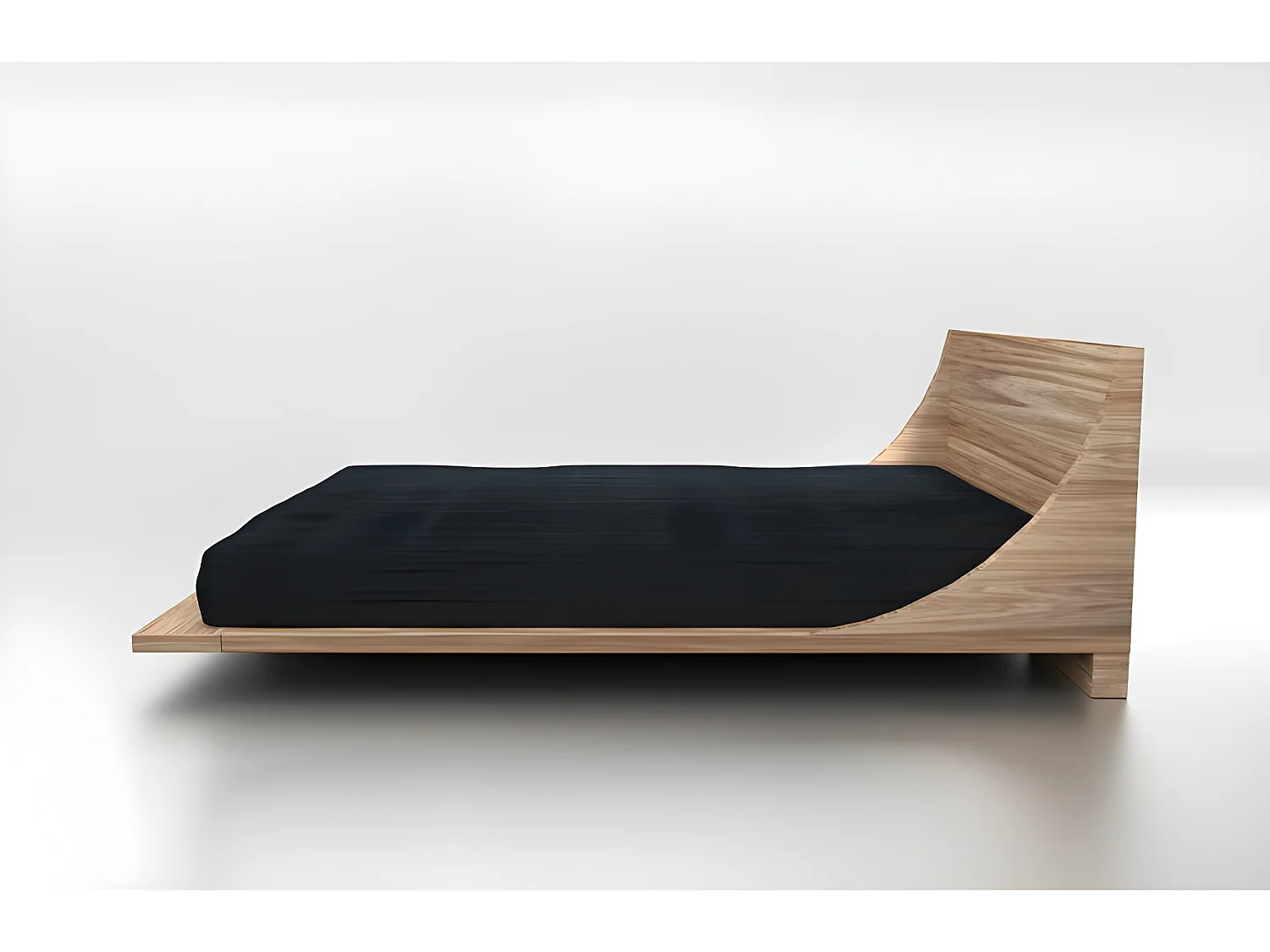 Lit 2 personnes pour adulte 180x200cm avec tête de lit robuste modéle RUSSY Couleur Chêne