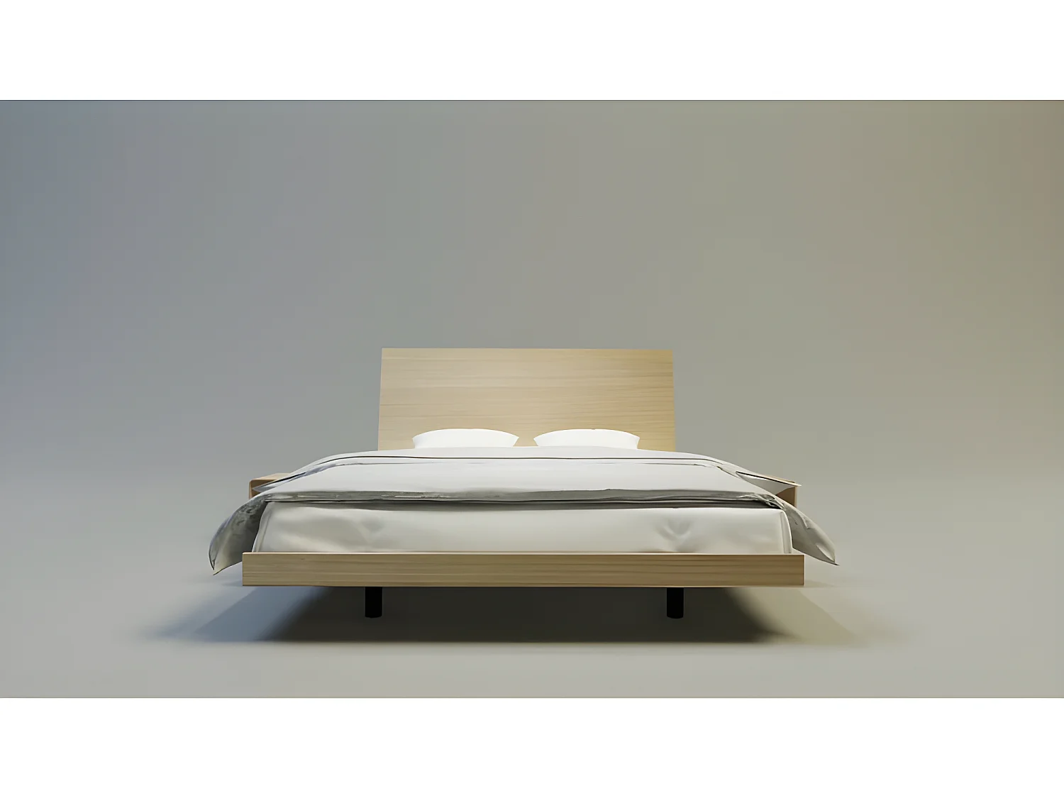 Lit pour adulte 200x200cm avec tête de lit élegant modéle VILEO 3 Chêne