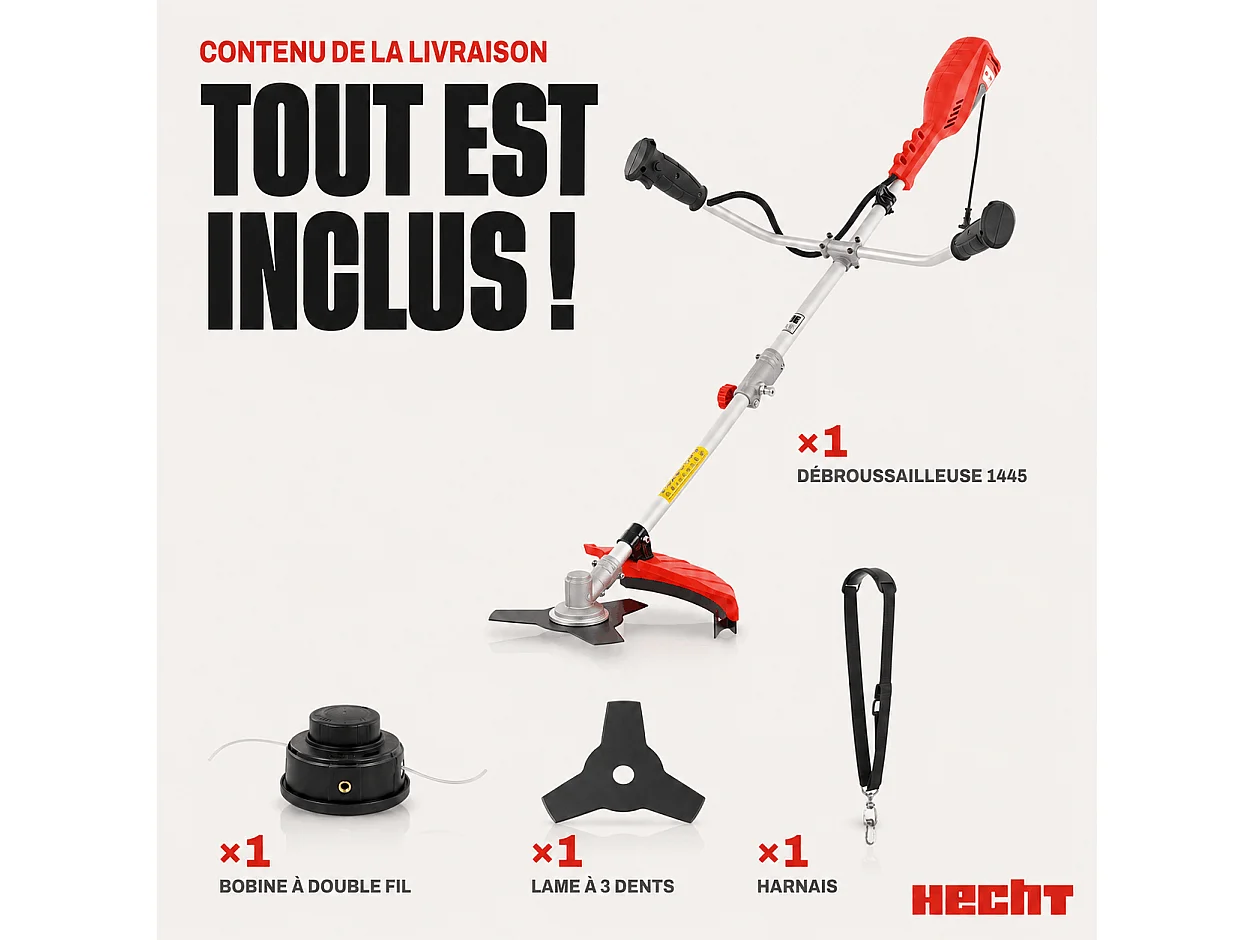 Hecht jardin 1445 Debroussailleuse electrique 1400W BB LOISIR