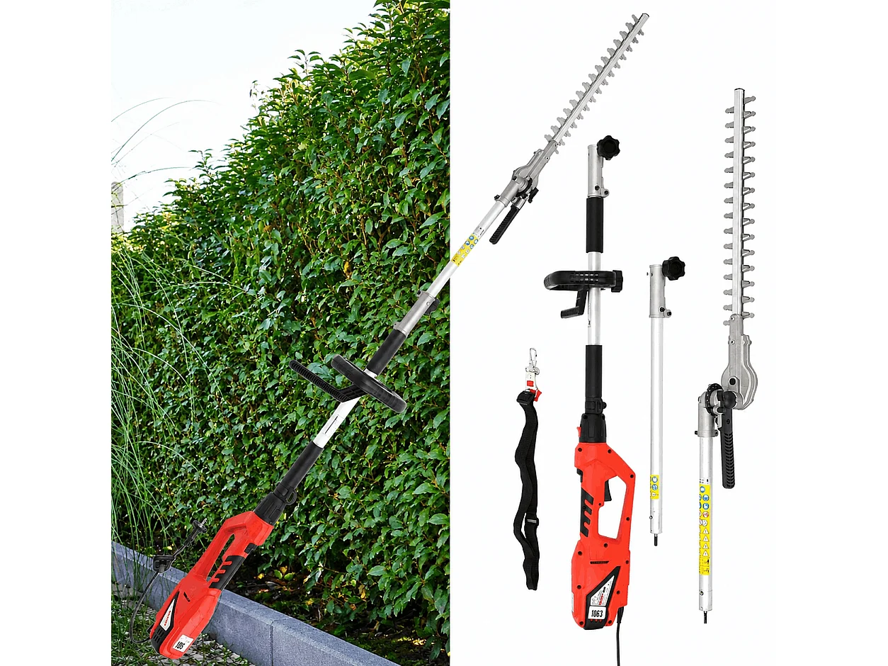 Hecht jardin 695 Taille haies telescopique electrique 900W pour arbustes et buissons
