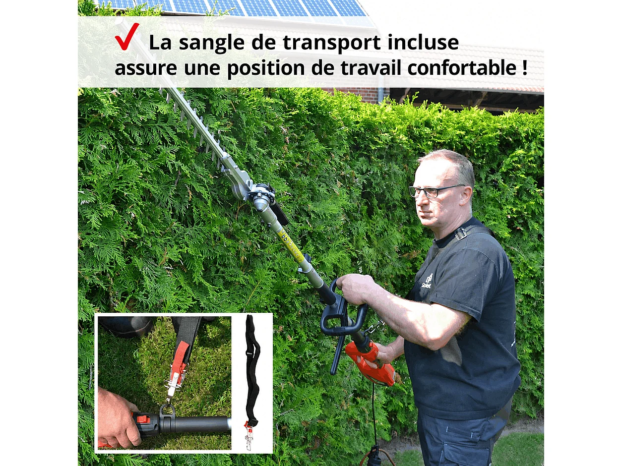 Hecht jardin 695 Taille haies telescopique electrique 900W pour arbustes et buissons