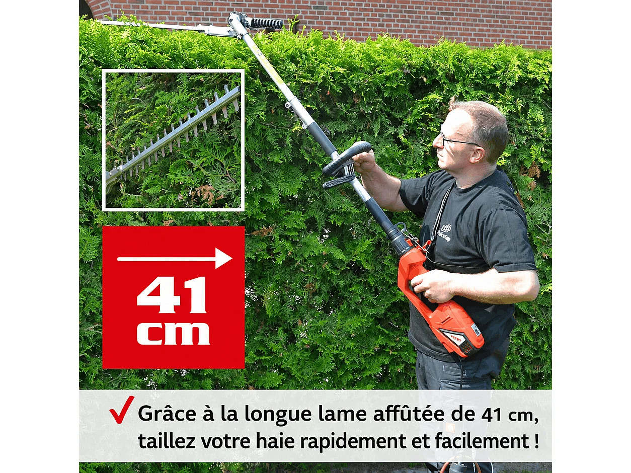 Hecht jardin 695 Taille haies telescopique electrique 900W pour arbustes et buissons