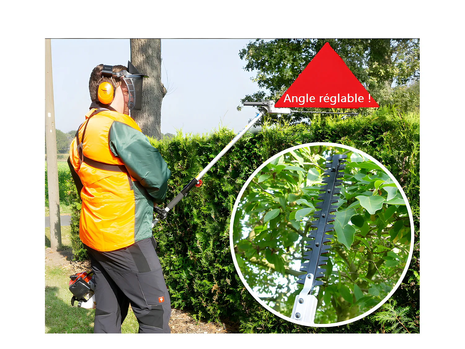 Hecht jardin 1331 4en1 1,1 kW / 1,5 cv Outil multifonctionnel débroussailleuse tronçonneuse Coupe-herbe Taille-haies