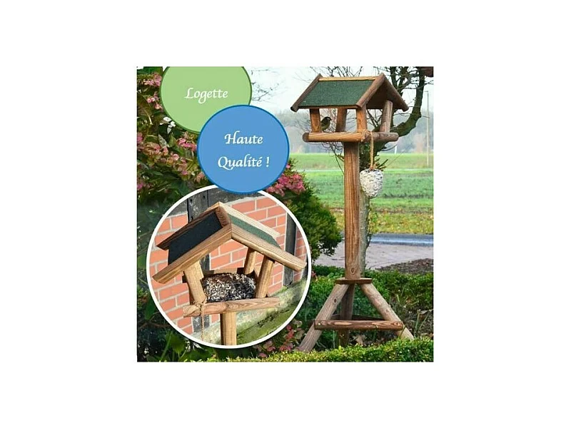 Mangeoire oiseaux exterieur pour oiseaux sauvage modele Logette-314