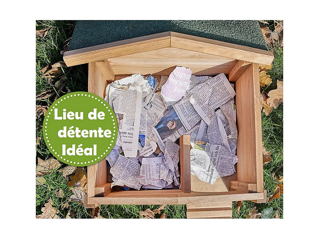 Abri Cabane Mangeoire Hérisson Refuge éxtérieur robuste en bois massif de haute qualité Hibernation Hiver"323 Ruby"