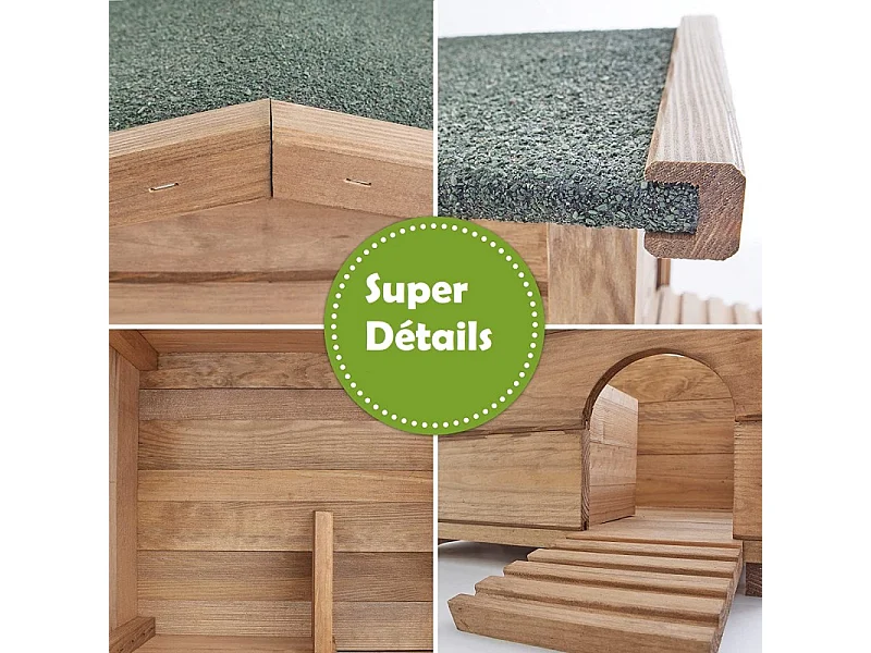 Abri Cabane Mangeoire Hérisson Refuge éxtérieur robuste en bois massif de haute qualité Hibernation Hiver"323 Ruby"