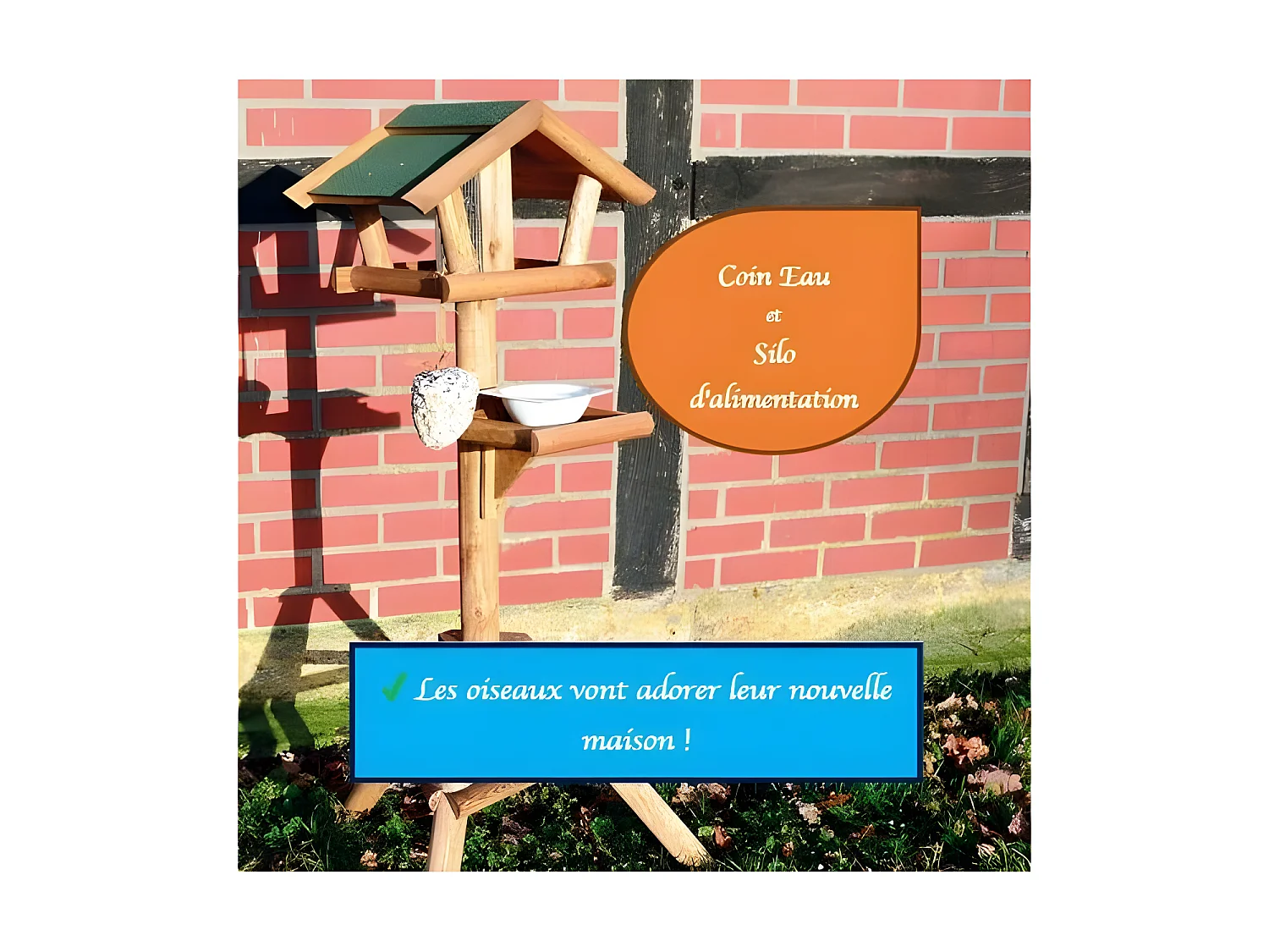 Mangeoire oiseaux exterieur pour oiseaux sauvage. Montage simple .modele Palace-313