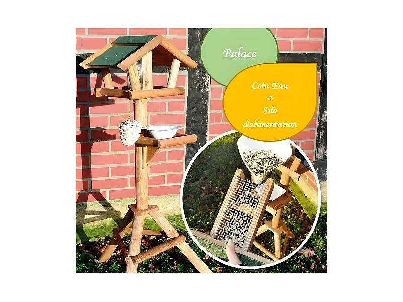 Mangeoire oiseaux exterieur pour oiseaux sauvage. Montage simple .modele Palace-313