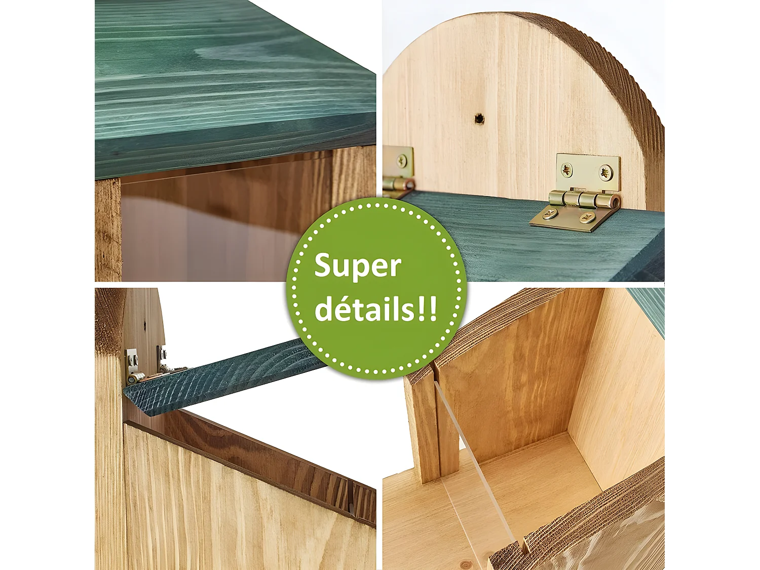 Mangeoire Écureuil Distributeur de nourriture éxtérieur robuste en bois massif et vitre plexiglas de haute qualité"328 Écu"