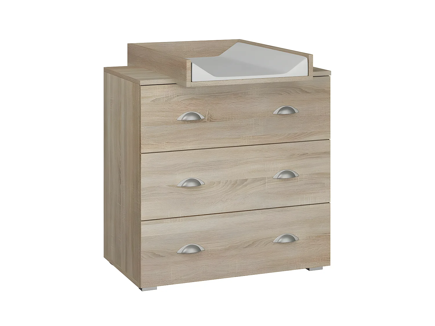 Commode à langer bébé enfant Sonoma Table à langer + Matelas à langer amovible 80x48x90cm- 3 Tiroirs MIA