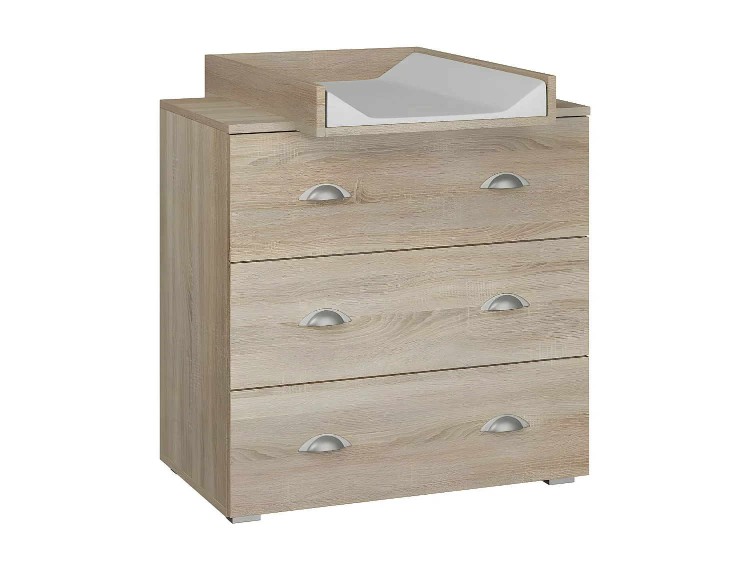 Commode à langer bébé enfant Sonoma Table à langer + Matelas à langer amovible 80x48x90cm- 3 Tiroirs MIA