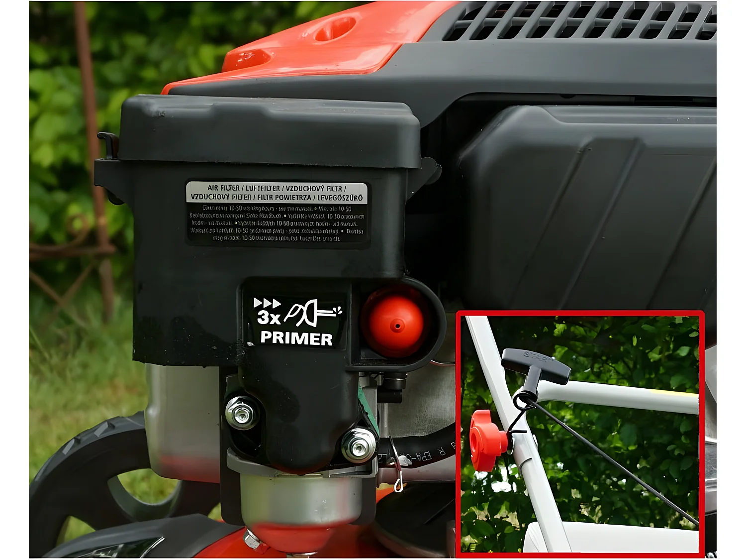 Hecht 540 Tondeuse à gazon essence 4temps largeur de coupe 40,6cm 700m2 bac de 40L