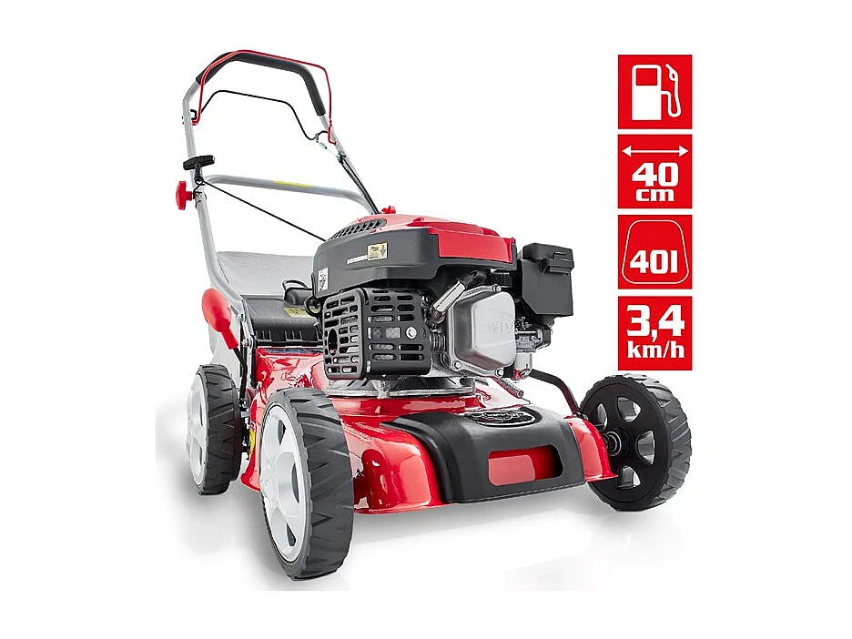 Hecht 541 SW Tondeuse à gazon essence 4temps largeur de coupe 40cm bac de 40L