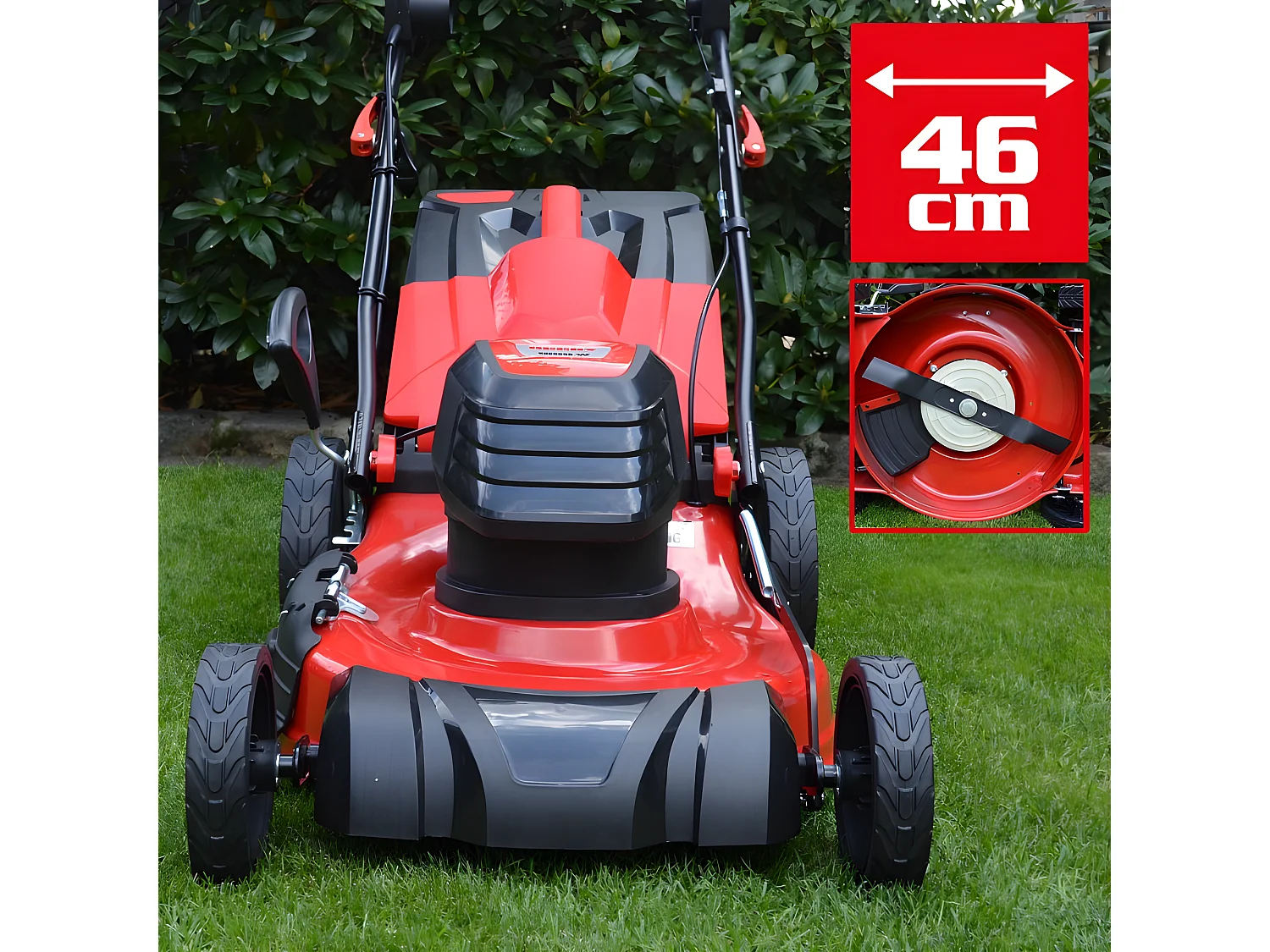 Hecht 1802 S Tondeuse à gazon électrique 5en1 1800W largeur coupe 46cm bac 50L 7hauteur de coupe 25-75mm