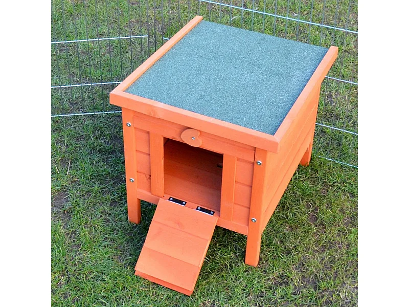 Cage Clapier Enclos lapin Extérieur en Bois Haute Qualité pour lapins 51,5 x 42 x 43 cm « 083 Mini maison »
