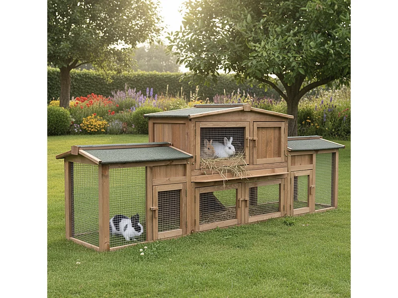 Cage Clapier Enclos lapin   Docteur Lievre Largeur totale 2,48 m Modele 011 Dr. Lapin