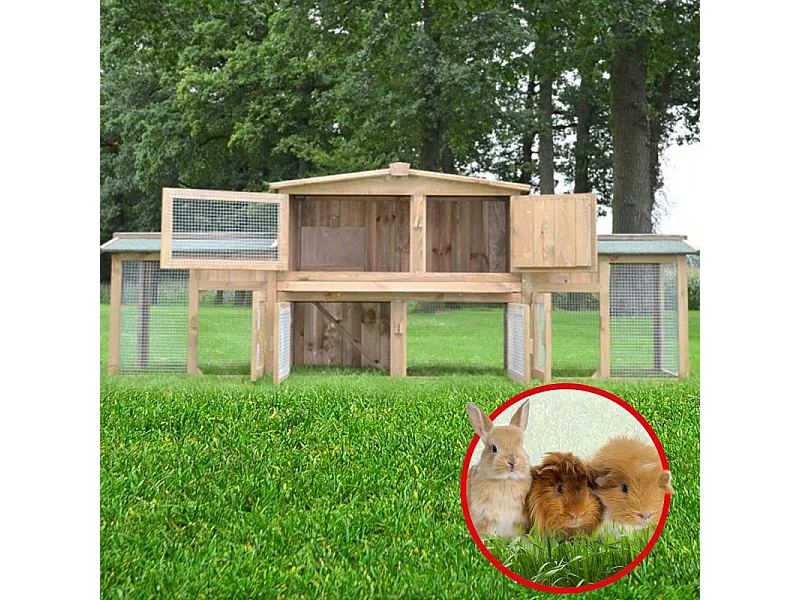 Cage Clapier Enclos lapin   Docteur Lievre Largeur totale 2,48 m Modele 011 Dr. Lapin