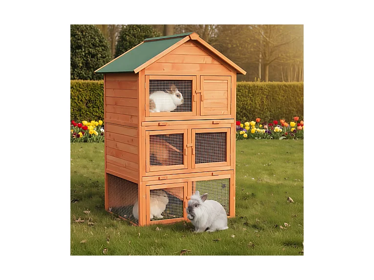 Cage Clapier Enclos pour lapins 106 x 83 x 160 cm-Modele 029 Jumbo