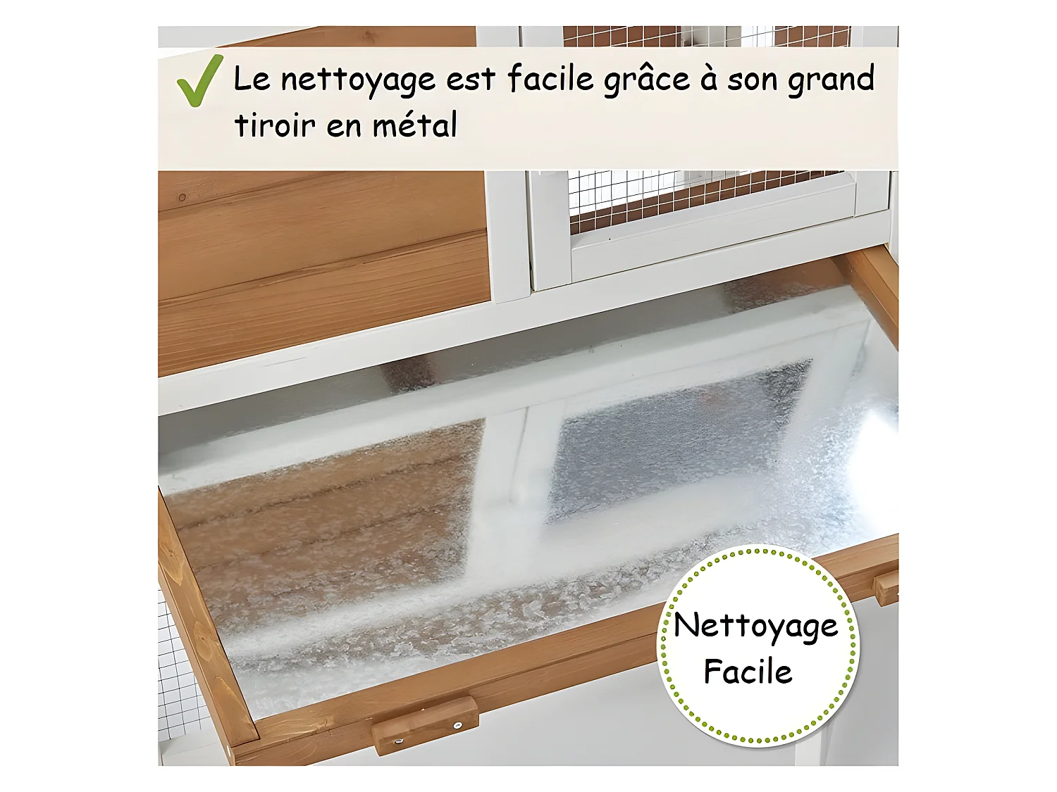 Cage Clapier Enclos lapin Extérieur en bois Haute Qualité pour lapins petits animaux- Modèle : 086 Belle cour 146x50x86cm(LxPxH)