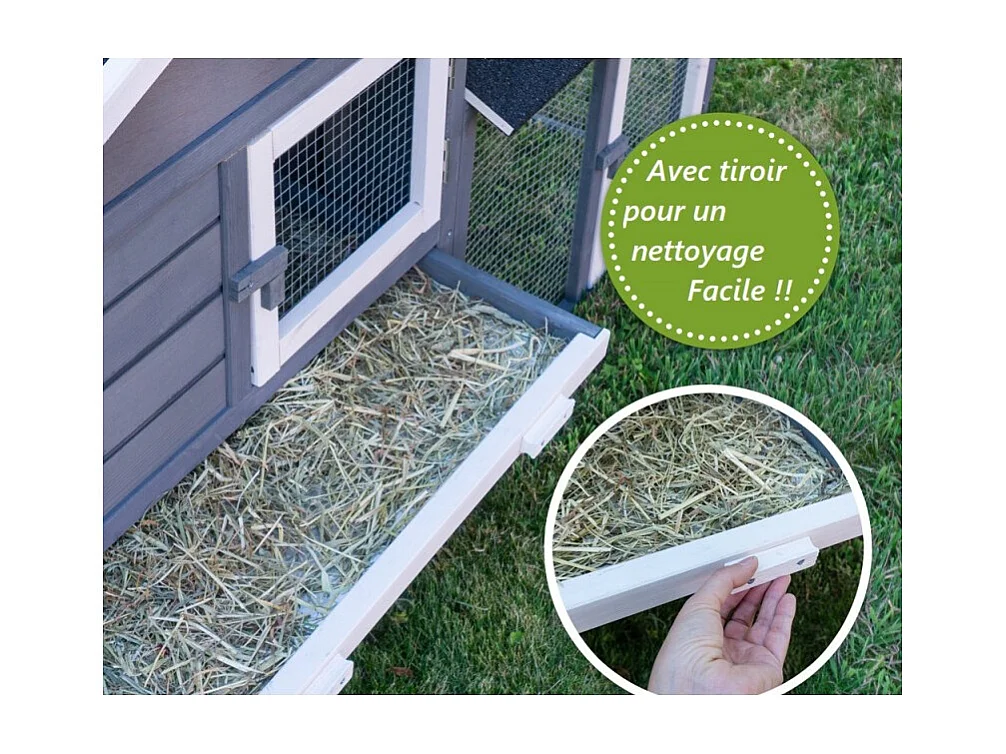 Cage Clapier Enclos lapin Extérieur en pour lapins petits animaux 088 Maison de rêve 146x50x86cm(LxPxH)