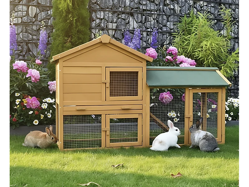 Cage Clapier Enclos lapin  145x53x86 cm Modele: 001 Villa Lapin BB LOISIR