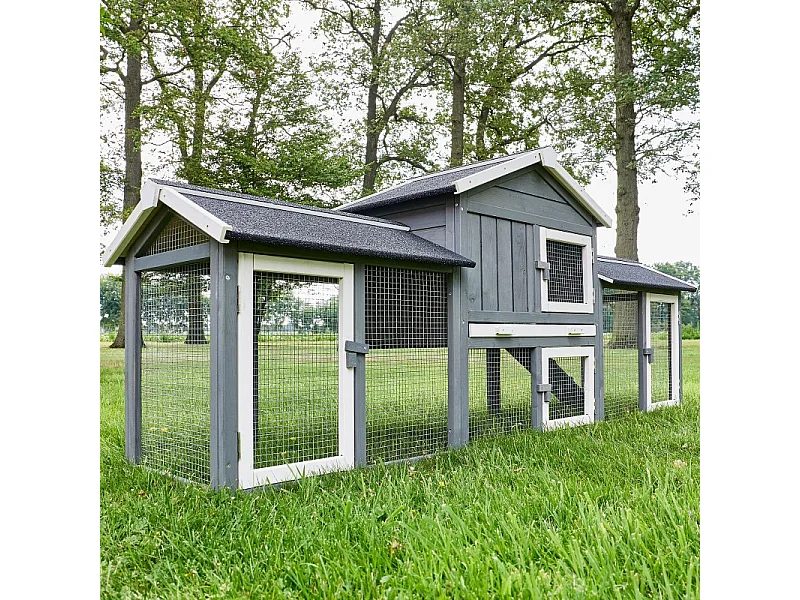 Cage Clapier Enclos lapin Extérieur en bois  Haute Qualité pour lapins petits animaux- Modèle : 085 Don Camillo 69x54x85,5cm