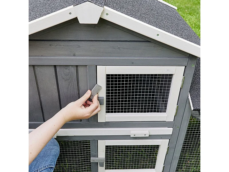 Cage Clapier Enclos lapin Extérieur en bois  Haute Qualité pour lapins petits animaux- Modèle : 085 Don Camillo 69x54x85,5cm