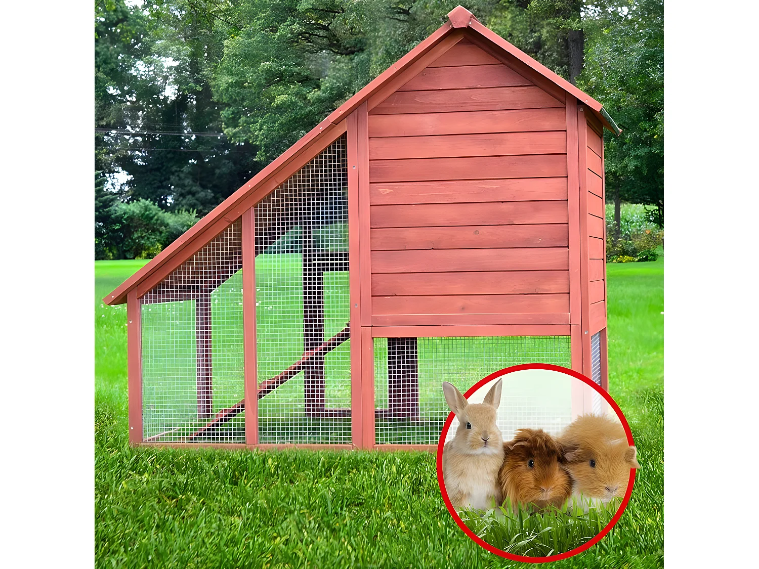 Cage Clapier Enclos lapin petits animaux 138 x 65 x 120 cm Modele : 032 Ferme
