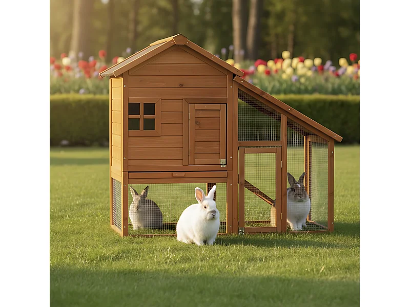 Cage Clapier Enclos lapin petits animaux 140 x 120 x 55 cm Modele : 032 Ferme