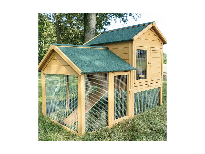 Cage Clapier Enclos lapin Extérieur en bois  Haute Qualité pour lapins petits animaux- Modèle : 035 Ranch 152 x 98 x 118 cm