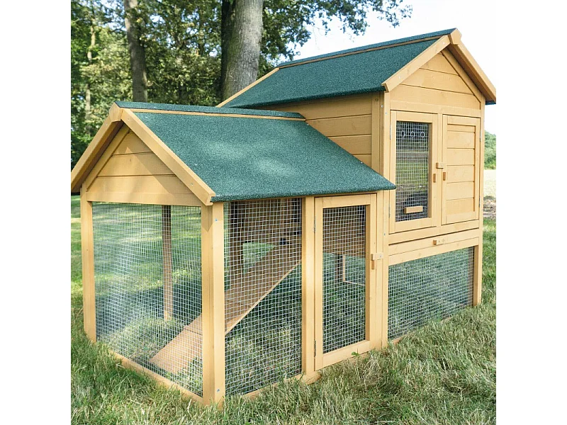 Cage Clapier Enclos lapin Extérieur en bois  Haute Qualité pour lapins petits animaux- Modèle : 035 Ranch 152 x 98 x 118 cm