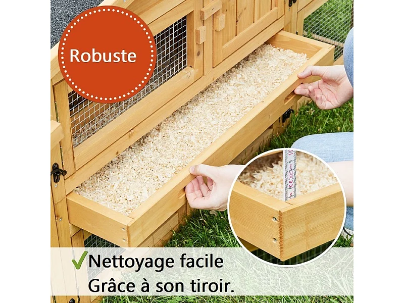 Cage Clapier Enclos lapin Extérieur en bois Haute Qualité pour lapins petits animaux- Modèle : 087 Alpine 180x62x72cm