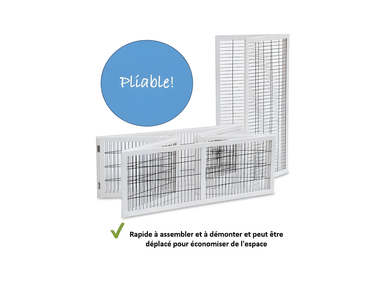 Cage Clapier á lapins Rabbit Run XL extérieur- Cage Mobile -Couleur Blanc 403