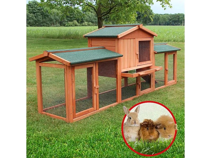 Cage Clapier Enclos lapin 203 x 53 x 85,5 cm  petits animaux Modele XXL 040 BB LOISIR
