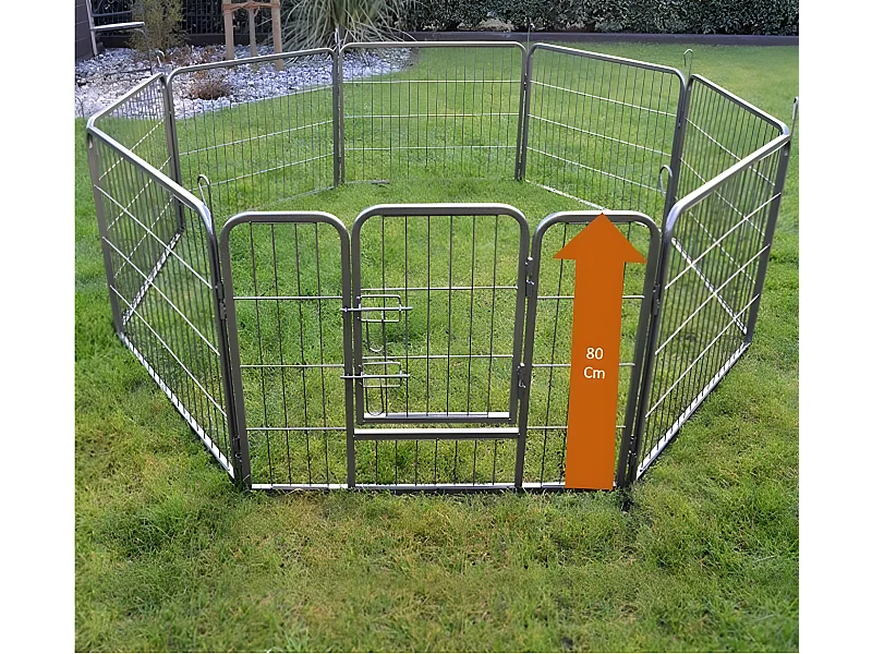 Parc enclos pour chiens grillage cage clôture intérieur et extérieur Hauteur 80cm  modèle Dog run « M 481 »