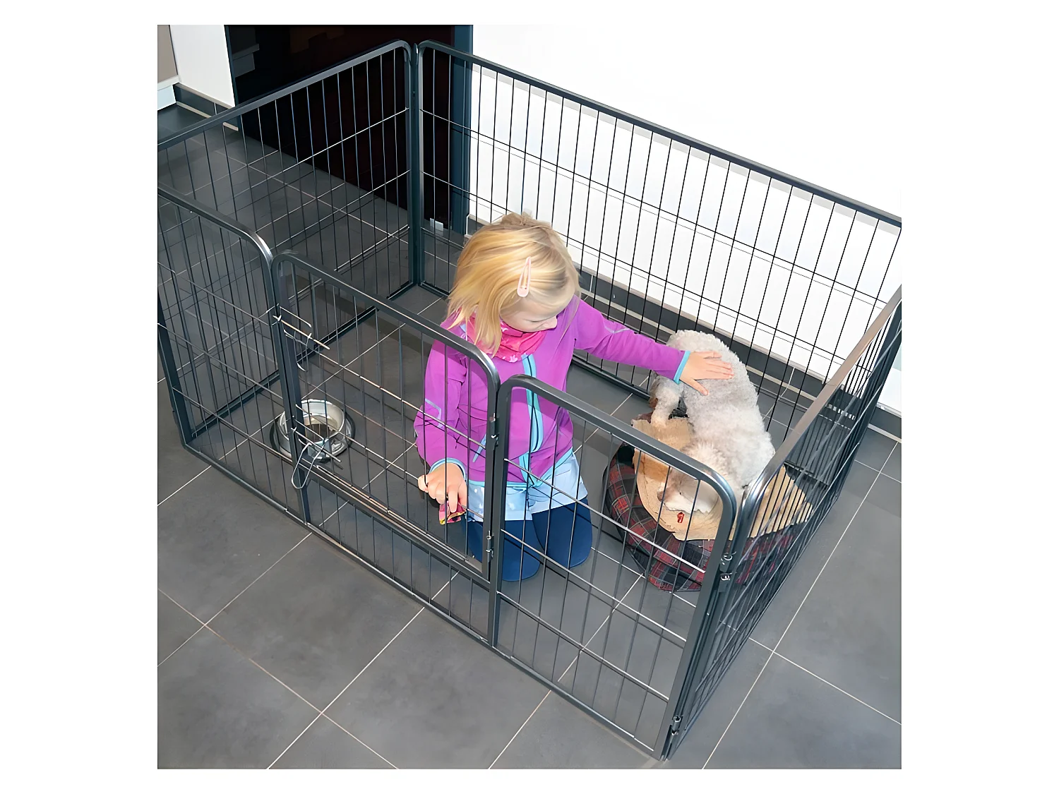 Parc enclos pour chiens grillage cage clôture intérieur et extérieur Hauteur 70,5cm modèle Dog run « M 483 »