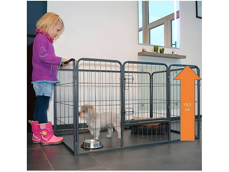 Parc enclos pour chiens grillage cage clôture intérieur et extérieur Hauteur 70,5cm modèle Dog run « M 483 »