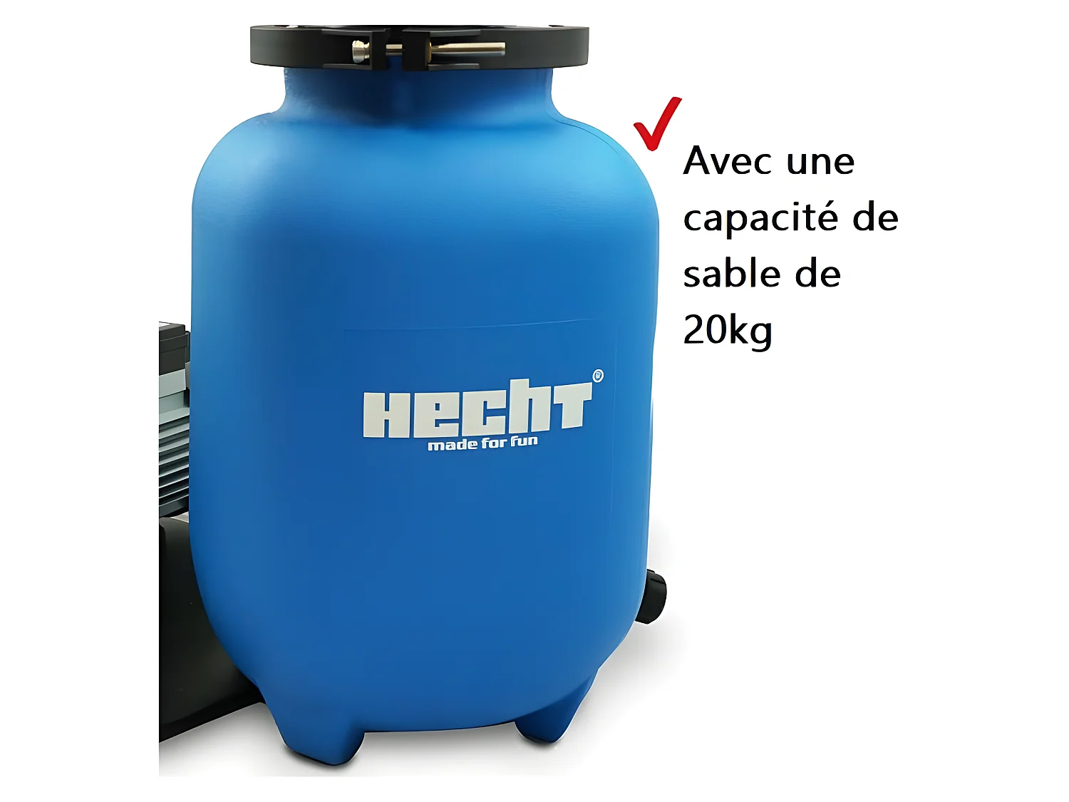 Hecht jardin 302113 Système de filtre à sable(avec pré-filtre) de piscine 7 m3/h 450 W Capacité de sable 20kg
