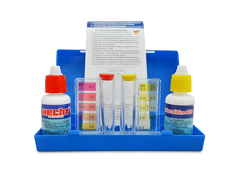 Hecht 060601 Kit de test pour piscine (Chlore/ bandelettes de test pH) env. 50 tests