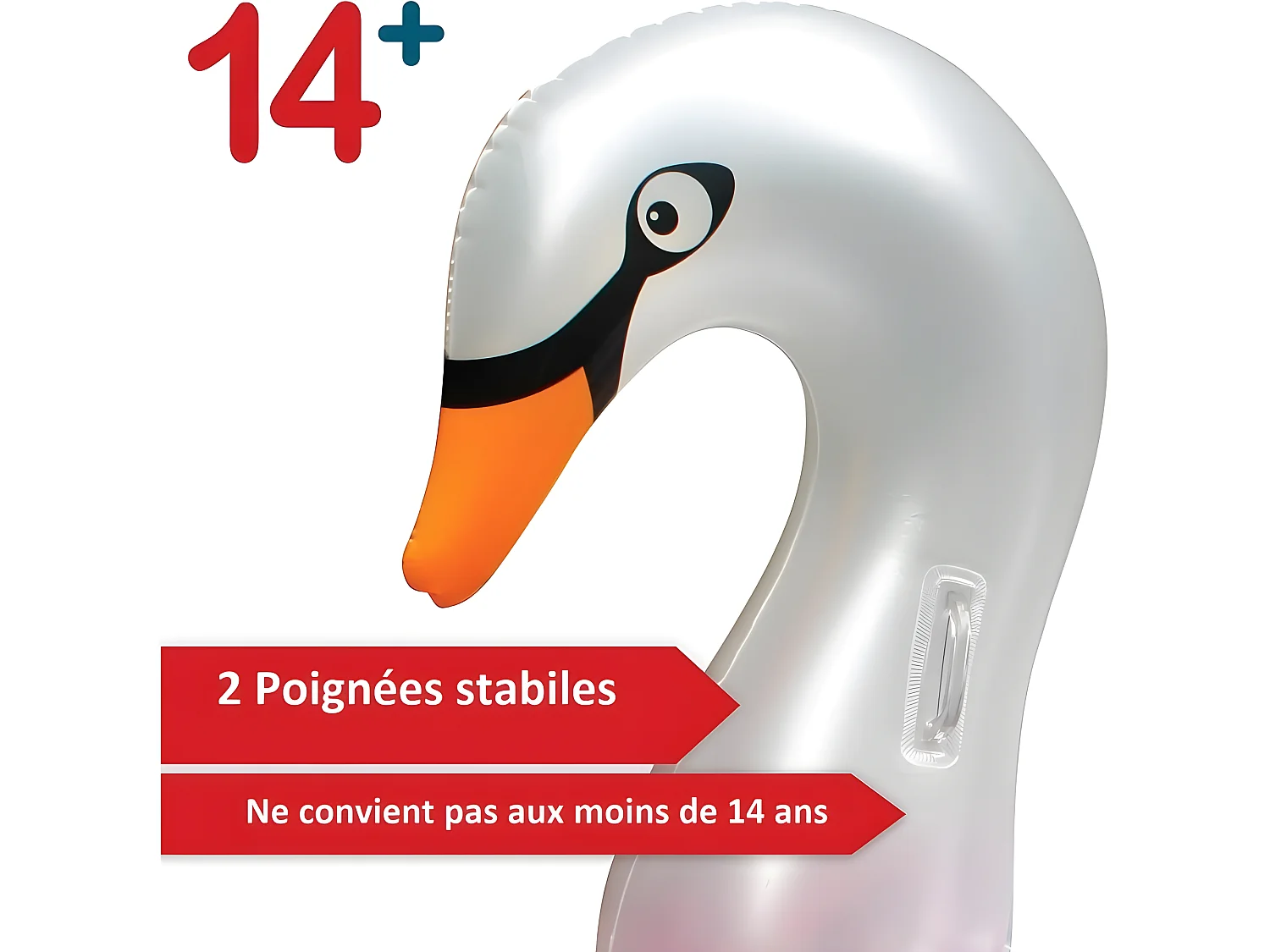 Ballon flotteur SIGNE gonflable pour piscines XXL 183x162x117 cm pour adultes et enfants à partir de 14 ans Bouée de natation