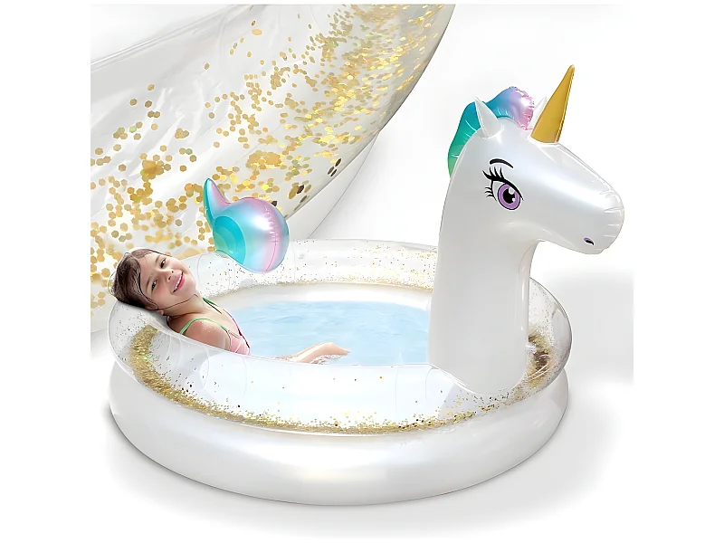 Piscine gonflable pour enfants - 200x135x90 cm piscine hors sol design Licorne- à partir de 3ans.